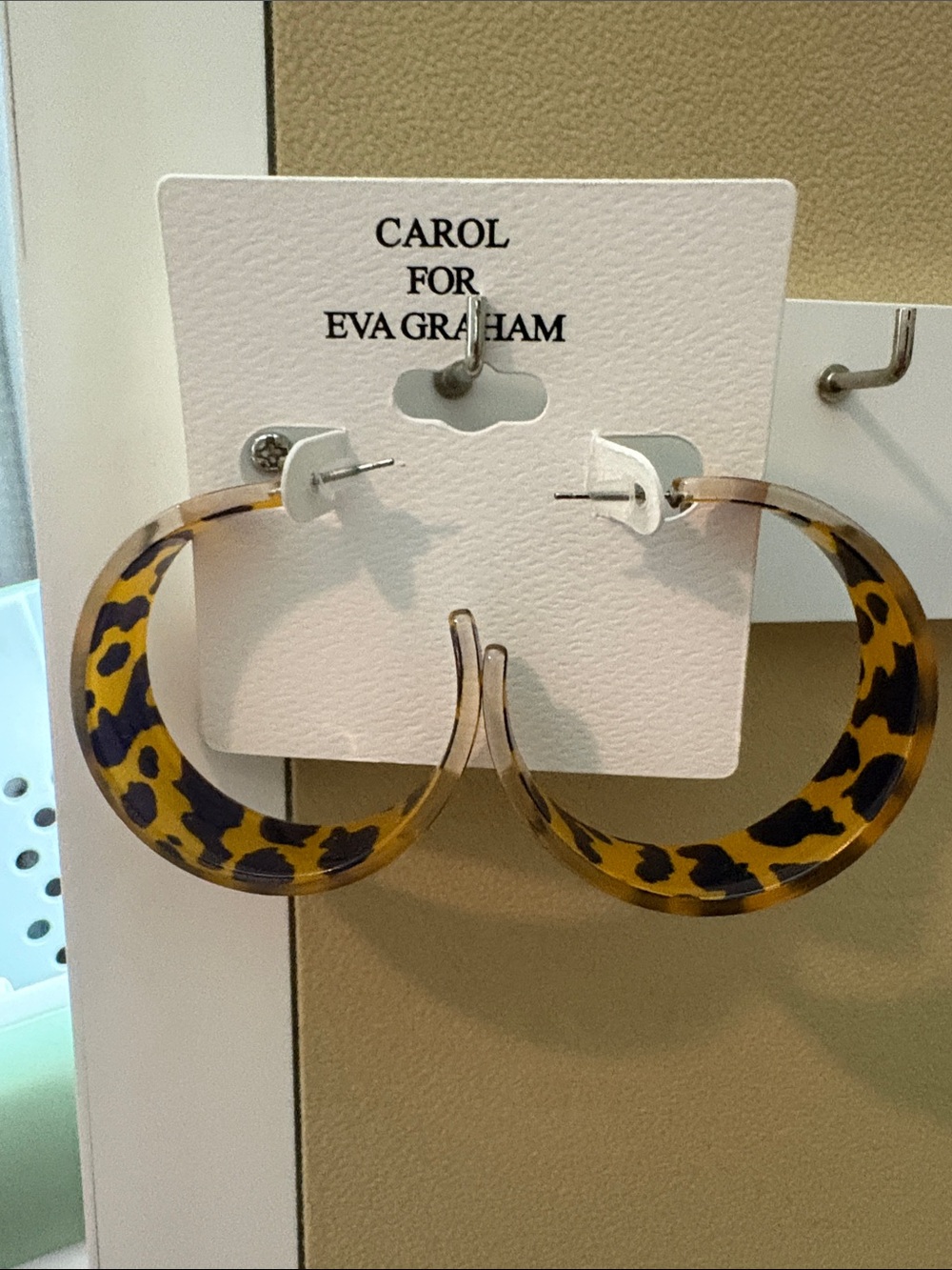 Tortoiseshell Hoop Earrings - Brown/Black